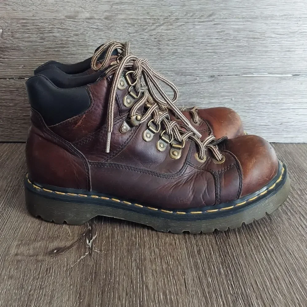 Dr. Martens DM’S 9728 Brown Leather Lace Up Chunky Boots Size 9 Men / Womens 10